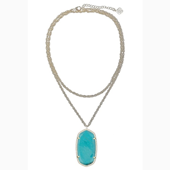 Kendra Scott Rae Long Pendant Turquoise Necklace - Picture 1 of 2